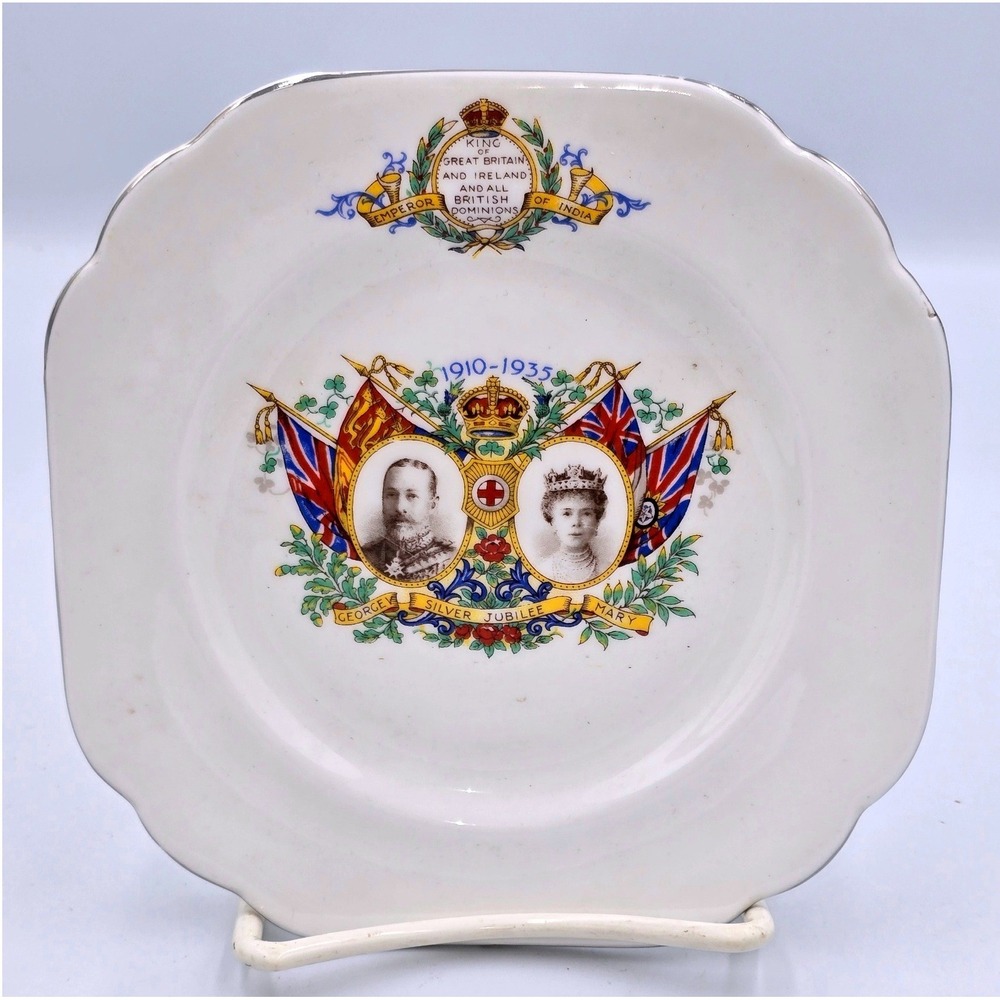 Stanley China King George V Queen Mary 1935 Silver Jubilee Commemorative Plate